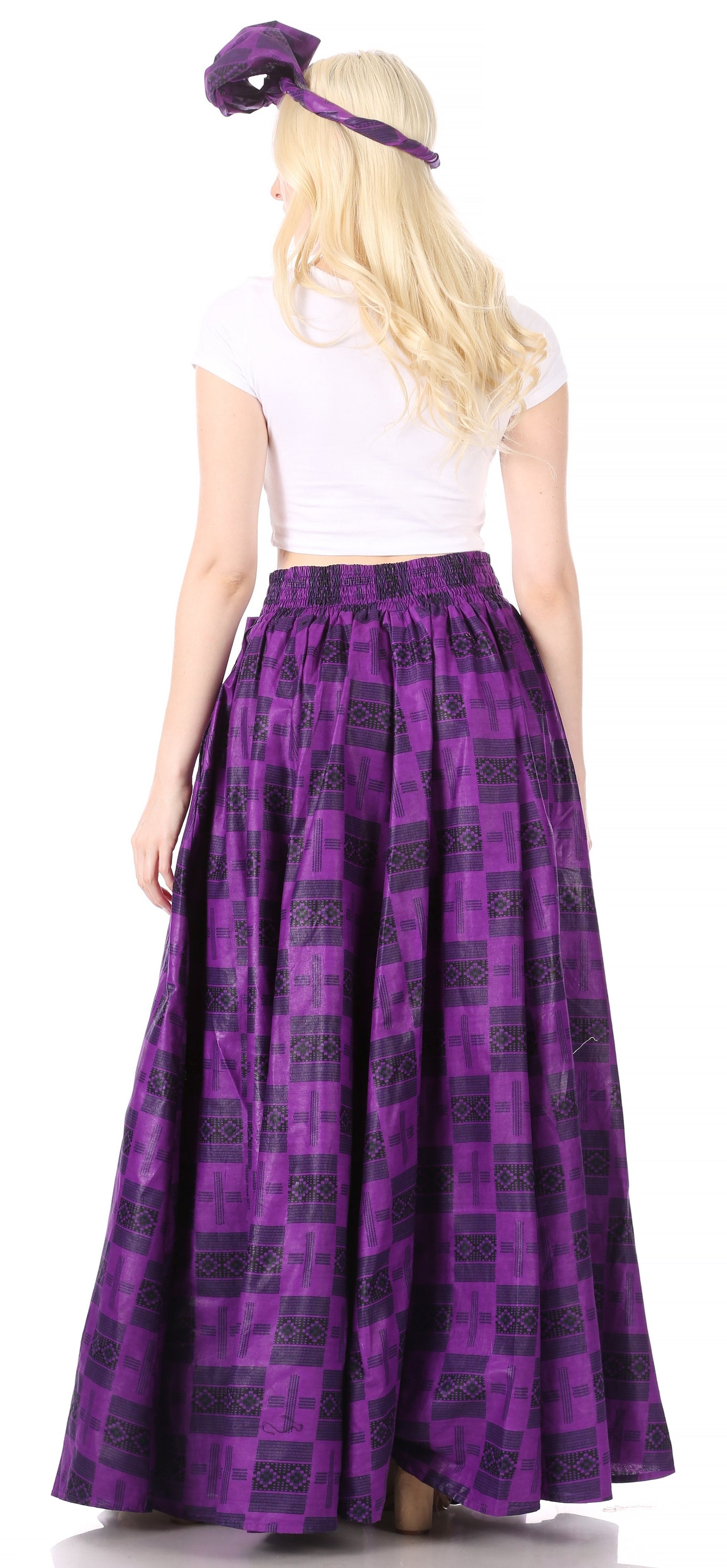 Sakkas Asma Convertible Traditional Wax Print Adjustable Strap Maxi Skirt Dress