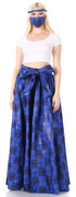 Sakkas Asma Convertible Traditional Wax Print Adjustable Strap Maxi Skirt Dress