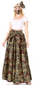 Sakkas Asma Convertible Traditional Wax Print Adjustable Strap Maxi Skirt Dress