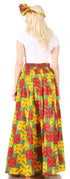 Sakkas Asma Convertible Traditional Wax Print Adjustable Strap Maxi Skirt Dress