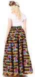 Sakkas Asma Convertible Traditional Wax Print Adjustable Strap Maxi Skirt Dress