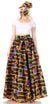 Sakkas Asma Convertible Traditional Wax Print Adjustable Strap Maxi Skirt Dress