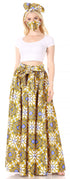 Sakkas Asma Convertible Traditional Wax Print Adjustable Strap Maxi Skirt Dress