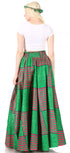 Sakkas Asma Convertible Traditional Wax Print Adjustable Strap Maxi Skirt Dress