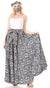 Sakkas Asma Convertible Traditional Wax Print Adjustable Strap Maxi Skirt Dress