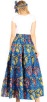 Sakkas Asma Convertible Traditional Wax Print Adjustable Strap Maxi Skirt Dress