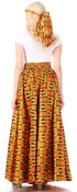 Sakkas Asma Convertible Traditional Wax Print Adjustable Strap Maxi Skirt Dress