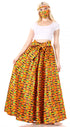 Sakkas Asma Convertible Traditional Wax Print Adjustable Strap Maxi Skirt Dress