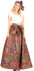 Sakkas Asma Convertible Traditional Wax Print Adjustable Strap Maxi Skirt Dress