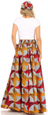 Sakkas Asma Convertible Traditional Wax Print Adjustable Strap Maxi Skirt Dress