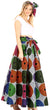 Sakkas Asma Convertible Traditional Wax Print Adjustable Strap Maxi Skirt Dress