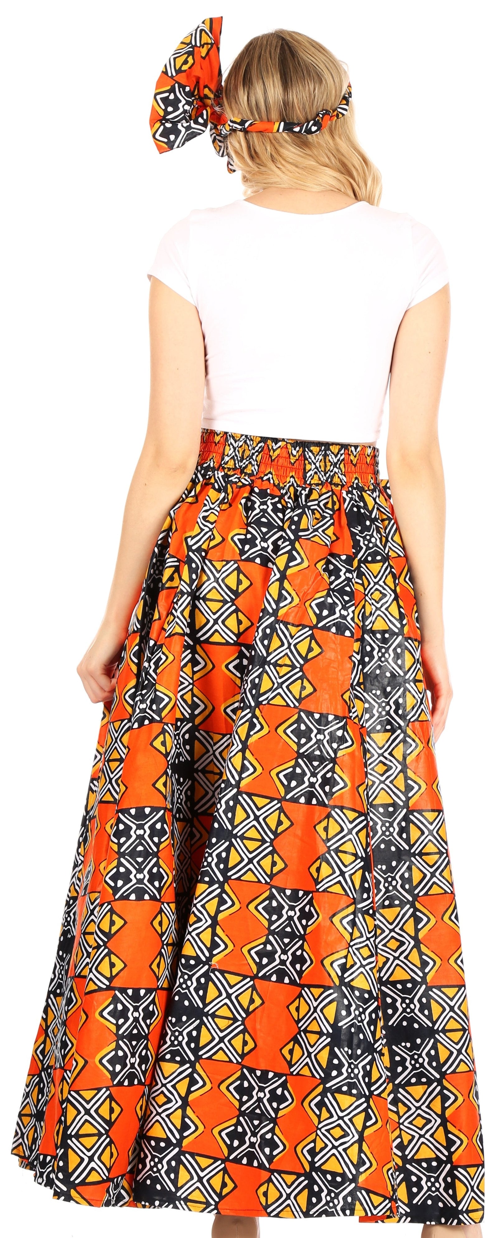 Sakkas Asma Convertible Traditional Wax Print Adjustable Strap Maxi Skirt Dress
