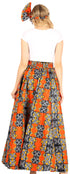 Sakkas Asma Convertible Traditional Wax Print Adjustable Strap Maxi Skirt Dress