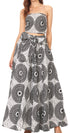 Sakkas Asma Convertible Traditional Wax Print Adjustable Strap Maxi Skirt Dress