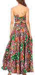 Sakkas Asma Convertible Traditional Wax Print Adjustable Strap Maxi Skirt Dress