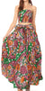 Sakkas Asma Convertible Traditional Wax Print Adjustable Strap Maxi Skirt Dress