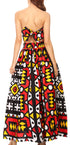 Sakkas Asma Convertible Traditional Wax Print Adjustable Strap Maxi Skirt Dress