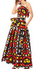 Sakkas Asma Convertible Traditional Wax Print Adjustable Strap Maxi Skirt Dress