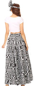 Sakkas Asma Convertible Traditional Wax Print Adjustable Strap Maxi Skirt Dress
