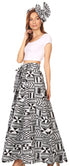 Sakkas Asma Convertible Traditional Wax Print Adjustable Strap Maxi Skirt Dress