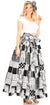 Sakkas Asma Convertible Traditional Wax Print Adjustable Strap Maxi Skirt Dress
