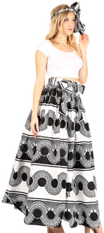 Sakkas Asma Convertible Traditional Wax Print Adjustable Strap Maxi Skirt Dress