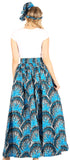 Sakkas Asma Convertible Traditional Wax Print Adjustable Strap Maxi Skirt Dress