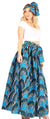 Sakkas Asma Convertible Traditional Wax Print Adjustable Strap Maxi Skirt Dress