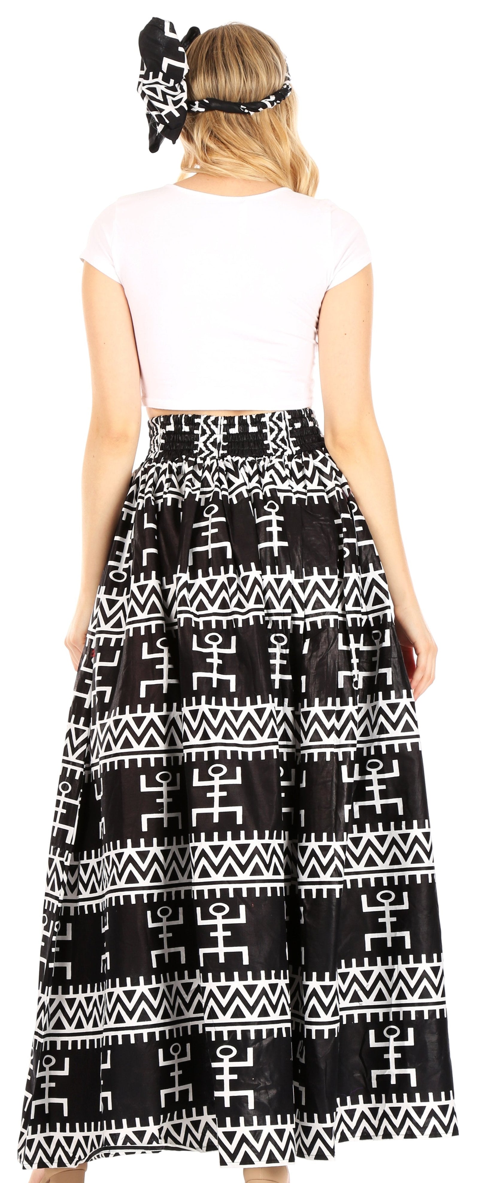 Sakkas Asma Convertible Traditional Wax Print Adjustable Strap Maxi Skirt Dress