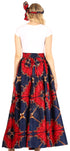 Sakkas Asma Convertible Traditional Wax Print Adjustable Strap Maxi Skirt Dress