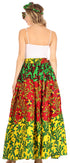 Sakkas Asma Convertible Traditional Wax Print Adjustable Strap Maxi Skirt Dress