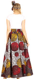 Sakkas Asma Convertible Traditional Wax Print Adjustable Strap Maxi Skirt Dress