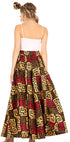 Sakkas Asma Convertible Traditional Wax Print Adjustable Strap Maxi Skirt Dress