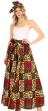 Sakkas Asma Convertible Traditional Wax Print Adjustable Strap Maxi Skirt Dress