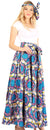 Sakkas Asma Convertible Traditional Wax Print Adjustable Strap Maxi Skirt Dress