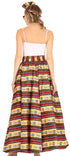Sakkas Asma Convertible Traditional Wax Print Adjustable Strap Maxi Skirt Dress