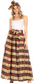 Sakkas Asma Convertible Traditional Wax Print Adjustable Strap Maxi Skirt Dress