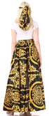 Sakkas Asma Convertible Traditional Wax Print Adjustable Strap Maxi Skirt Dress