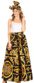 Sakkas Asma Convertible Traditional Wax Print Adjustable Strap Maxi Skirt Dress