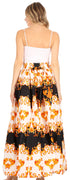 Sakkas Asma Convertible Traditional Wax Print Adjustable Strap Maxi Skirt Dress