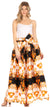 Sakkas Asma Convertible Traditional Wax Print Adjustable Strap Maxi Skirt Dress
