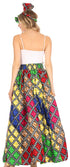 Sakkas Asma Convertible Traditional Wax Print Adjustable Strap Maxi Skirt Dress