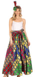 Sakkas Asma Convertible Traditional Wax Print Adjustable Strap Maxi Skirt Dress