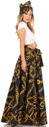Sakkas Asma Convertible Traditional Wax Print Adjustable Strap Maxi Skirt Dress