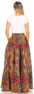 Sakkas Asma Convertible Traditional Wax Print Adjustable Strap Maxi Skirt Dress