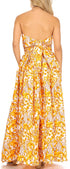 Sakkas Asma Convertible Traditional Wax Print Adjustable Strap Maxi Skirt Dress