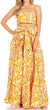 Sakkas Asma Convertible Traditional Wax Print Adjustable Strap Maxi Skirt Dress
