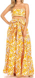 Sakkas Asma Convertible Traditional Wax Print Adjustable Strap Maxi Skirt Dress