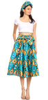 Sakkas African Dutch Ankara Wax Print Full Circle Skirt