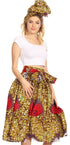 Sakkas African Dutch Ankara Wax Print Full Circle Skirt